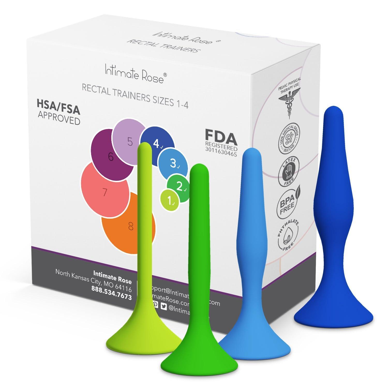 Intimate Rose Pelvic Floor Therapy Tool-Size 1-4 - Rectal Dilator Trainer for Men and Women