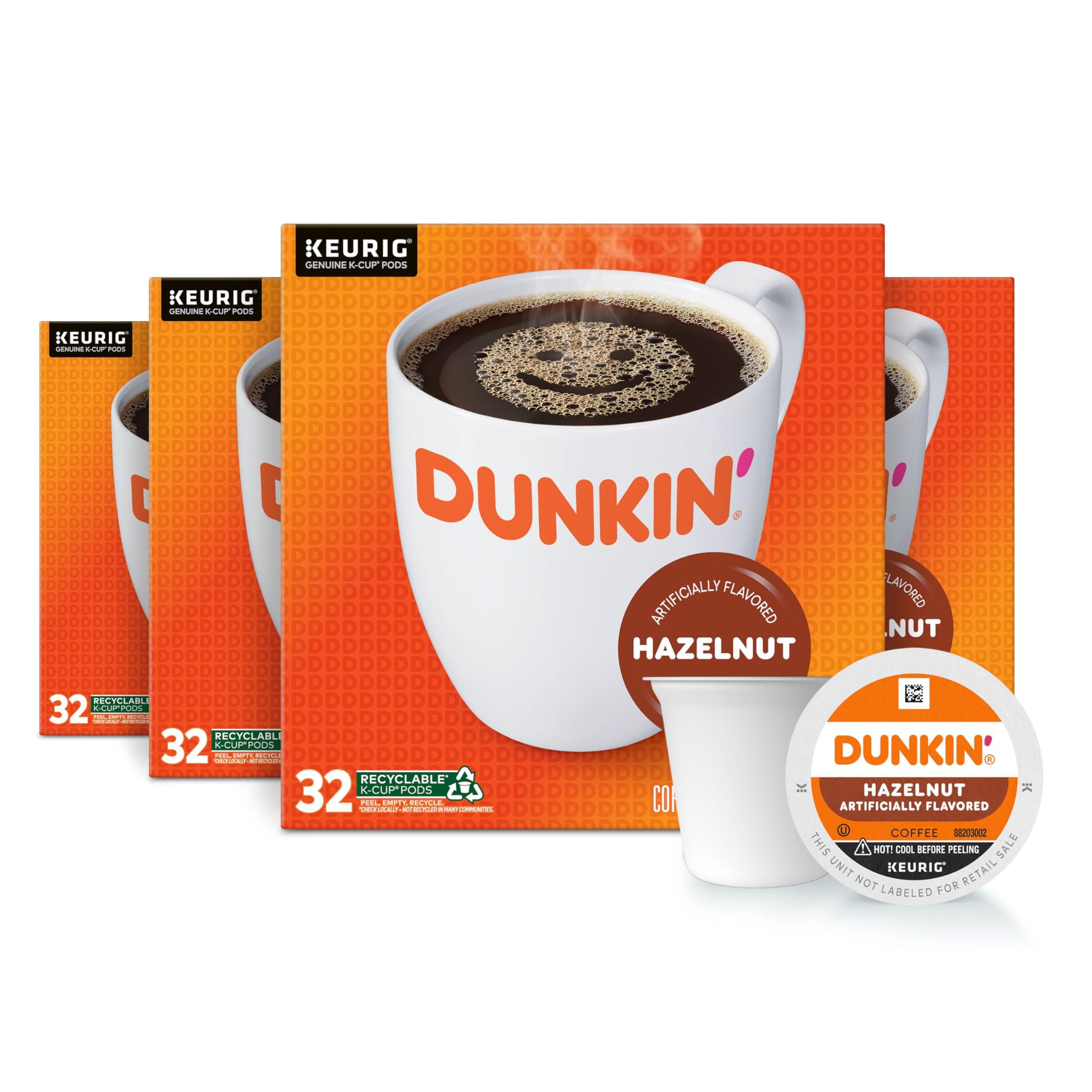 Dunkin\' Dunkin\' Hazelnut Flavored Coffee, 128 Keurig K-Cup Pods