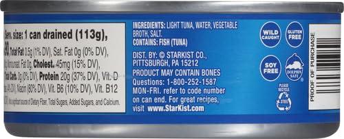 StarKist StarKist Chunk Light Tuna in Water, 5 oz (1 Pack) Canned Tuna Fish, Wild Caught, Gluten Free, Ready to Eat, Perfect for Salads, Keto Meals and Snacks, with 20g Protein & 90 Calories Per Serving