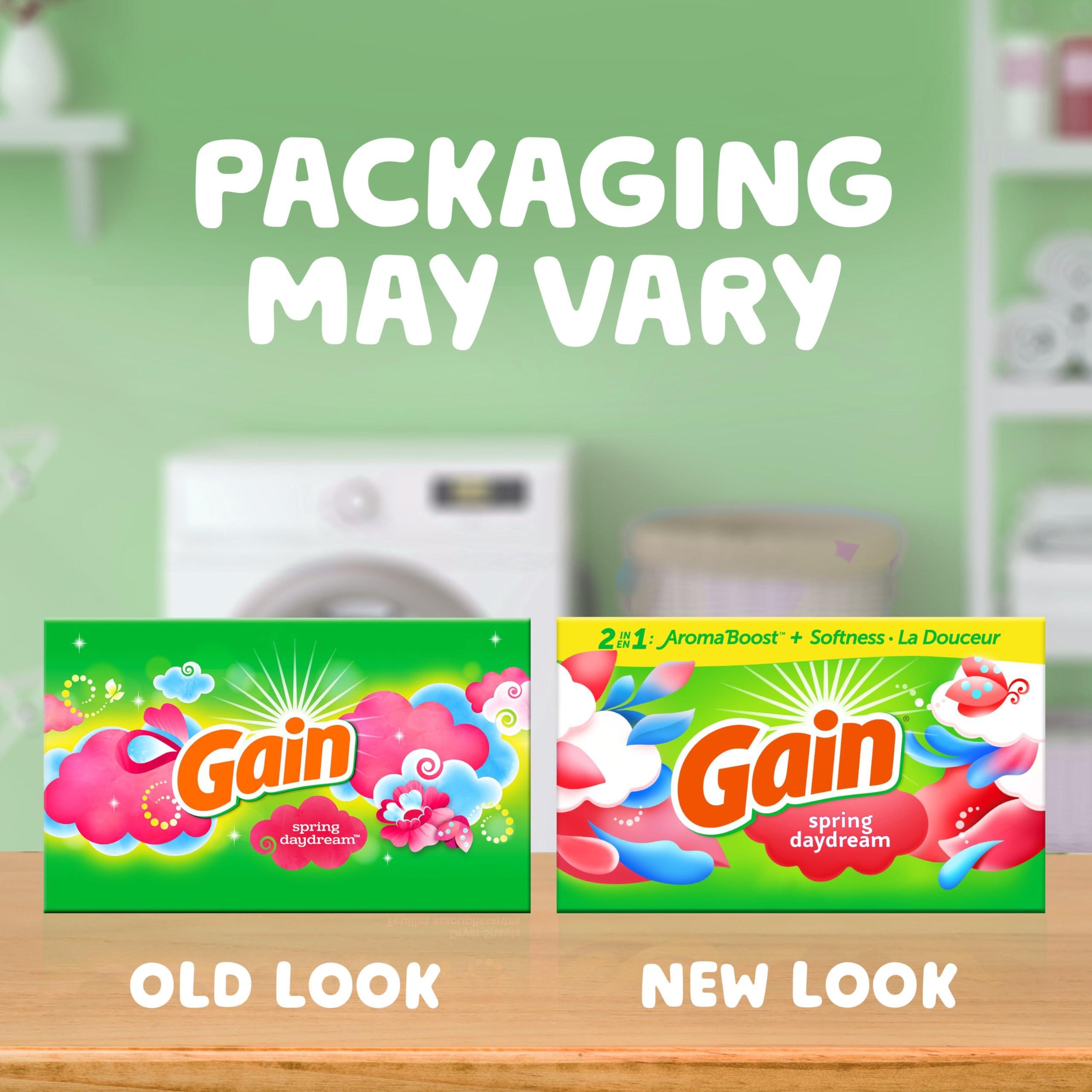 Gain Gain Dryer Sheets, 240 Count, Original Scent Laundry Fabric Softener Sheets with 2-in-1 AromaBoost Plus Softness