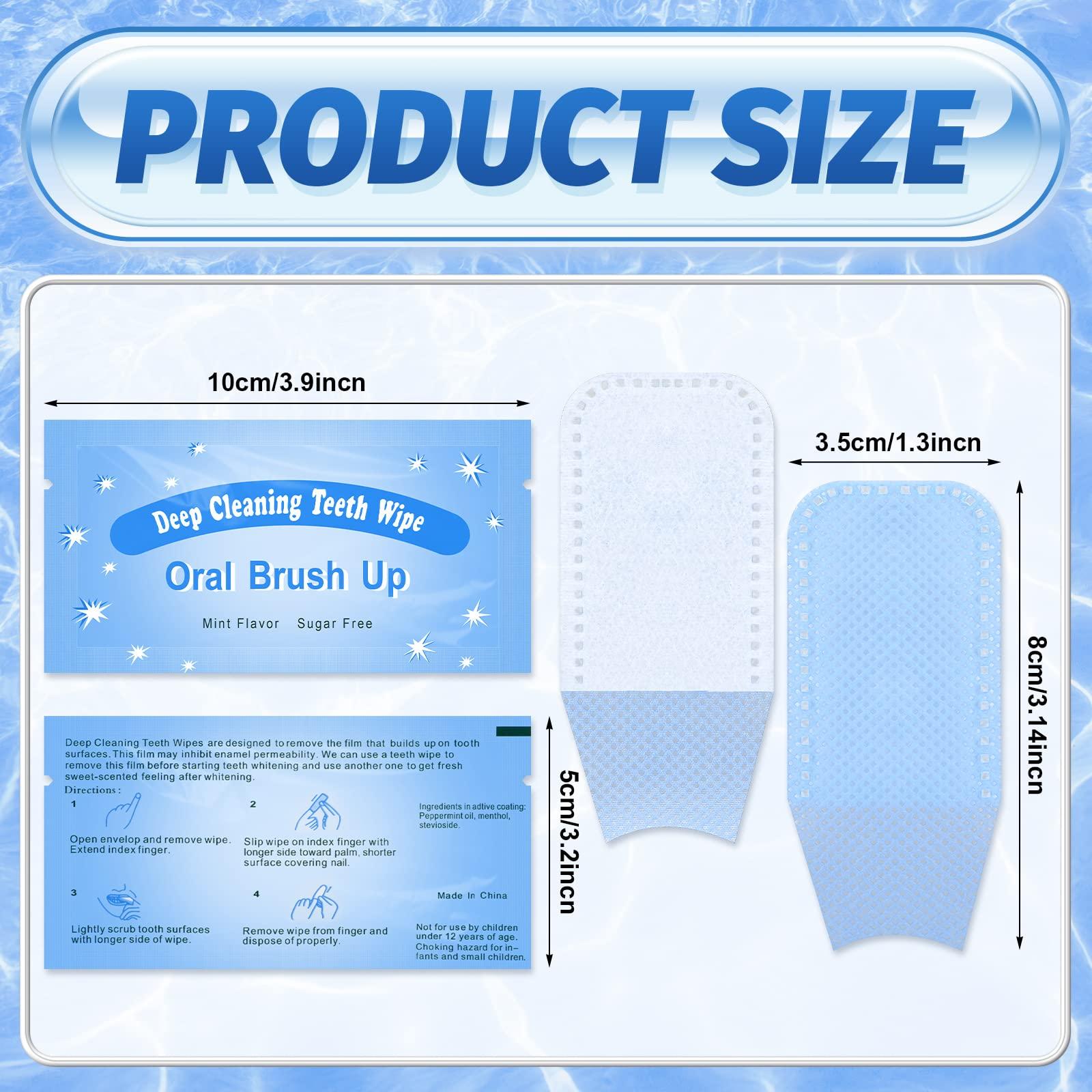 Dunzy 300 Pcs Disposable Finger Brush Teeth Wipes Bulk Finger Toothbrush Textured Surface Deep Teeth Cleaning Finger Wipes Oral Wipes for Adults Teeth Mouth and Gums Dental Cleaning, Individual Package