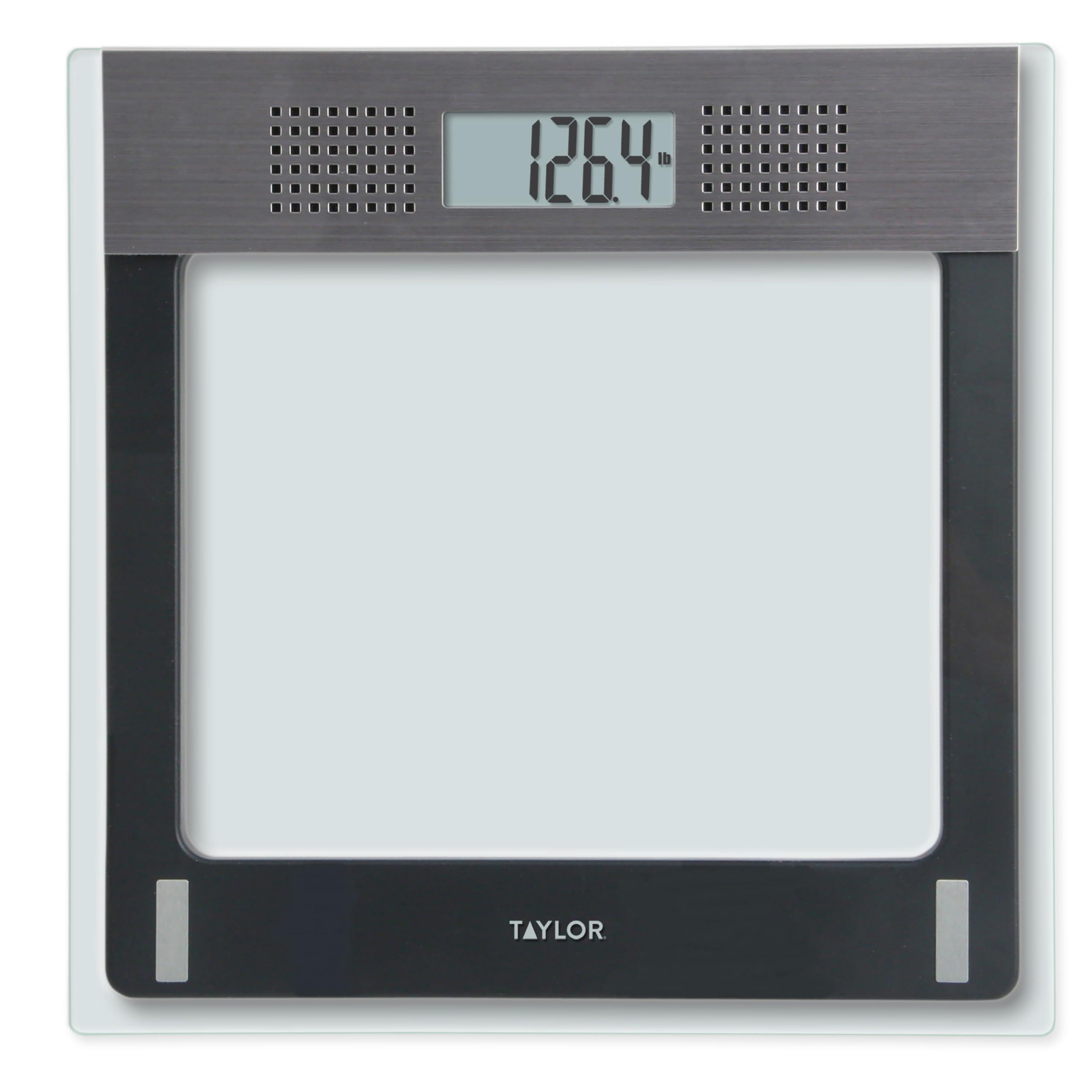 Taylor Precision Products Taylor Electronic Glass Talking Bathroom Scale, 440 Lb. Capacity