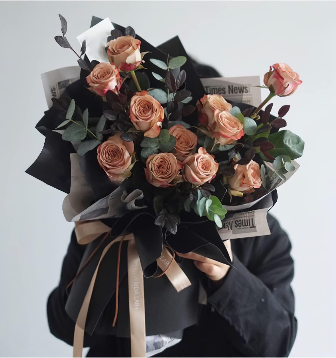 LWFyyds LWFyyds Korean solid color kraft paper roll, flower wrapping paper, bouquet material, gift wrapping paper -yellow