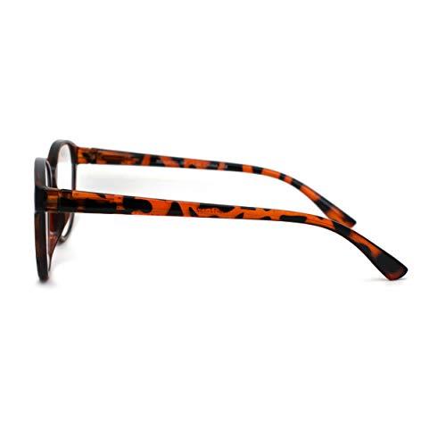 SA106 SA106 Round Thin Keyhole Horn Rim Plastic Reading Glasses Tortoise +3.0