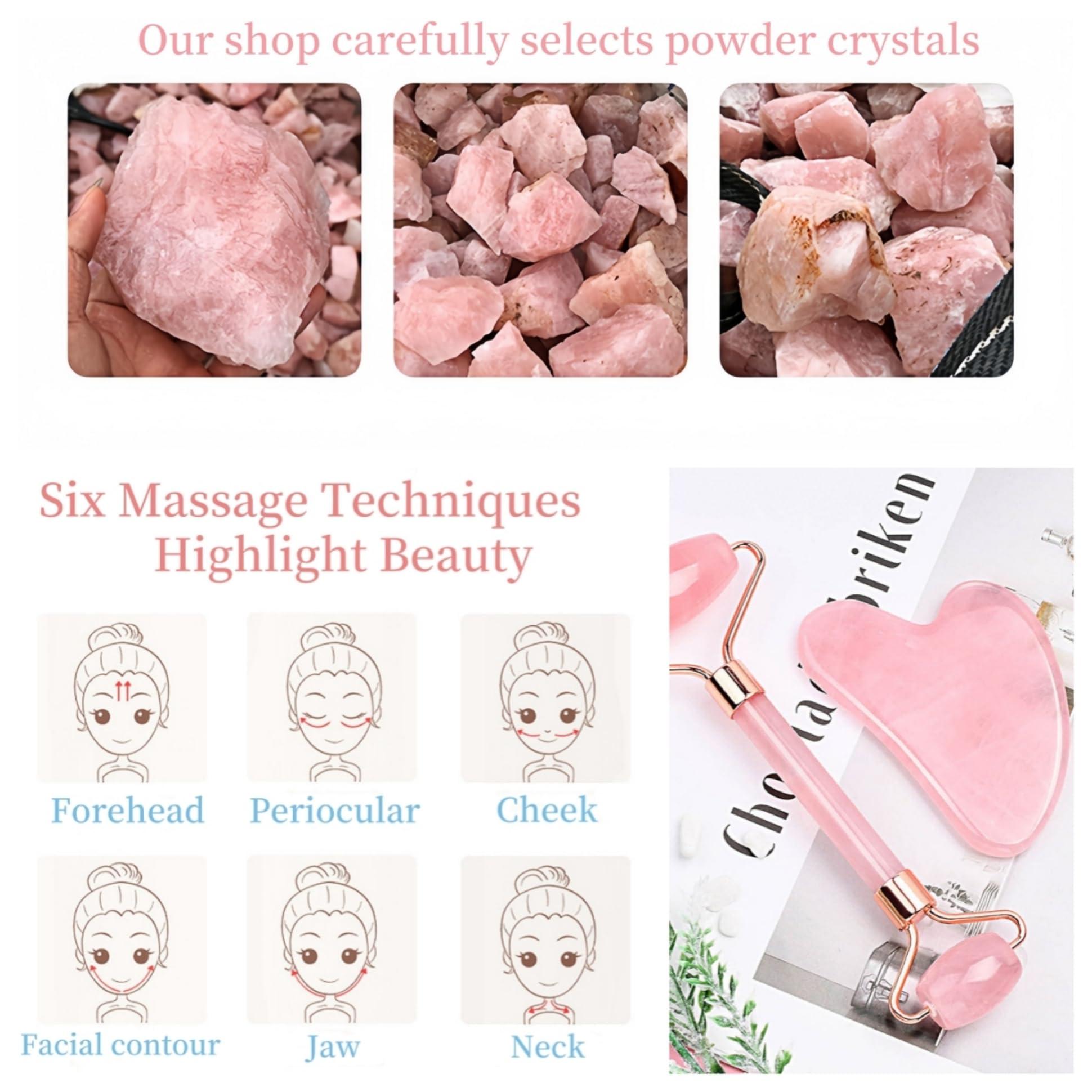 Bolithui Bolithui Jade Roller Massage Stick & Gua Sha Set - 100% Natural Stone Facial Massage Tools for Lymphatic Drainage, Anti-Puffiness & Glowing Skin, Spa-Quality Skincare, Gift-Ready Packaging