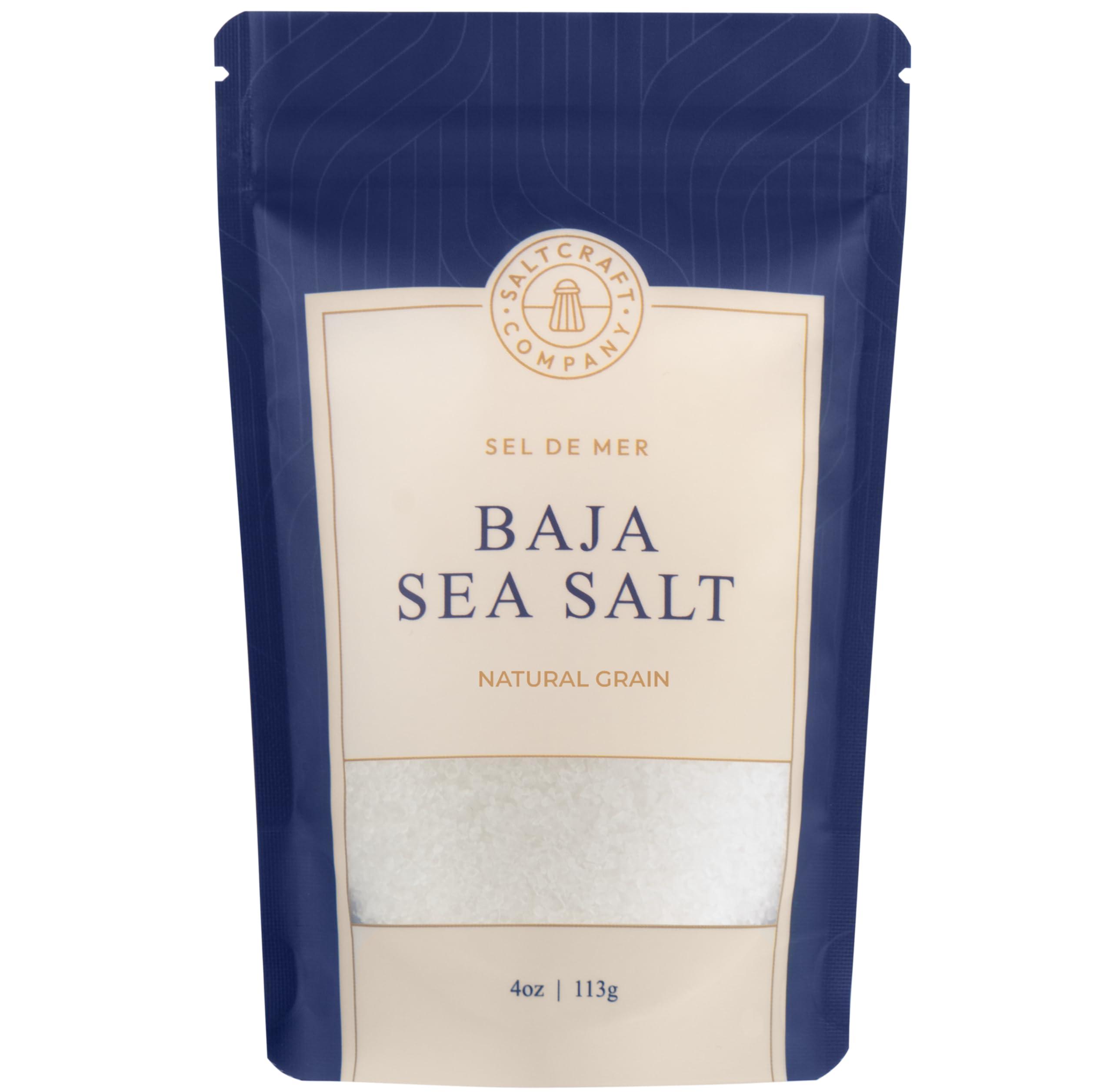 SaltCraft Co. SALTCRAFT COMPANY - Baja Sea Salt, Natural Grain Crystals, Low Sodium 30%, Kosher Certified & Mineral Salt - 4 Ounce