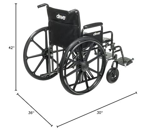 Drive Medical Drive Medical STD20ECDDAHD-ELR Bariatric Sentra EC Heavy Duty Wheelchair with Detachable Desk Arms and Elevating Leg Rests, Black