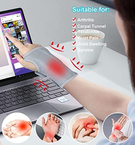 Kecartu Wrist Brace for Carpal Tunnel Pain Relief, Wrist Support Splint for Women Men,Sprain, Repetitive Strain, Adjustable Hand Brace for Sleeping Fits Right Left Hand for Arthritis (Grey, Left Hand, S/M)