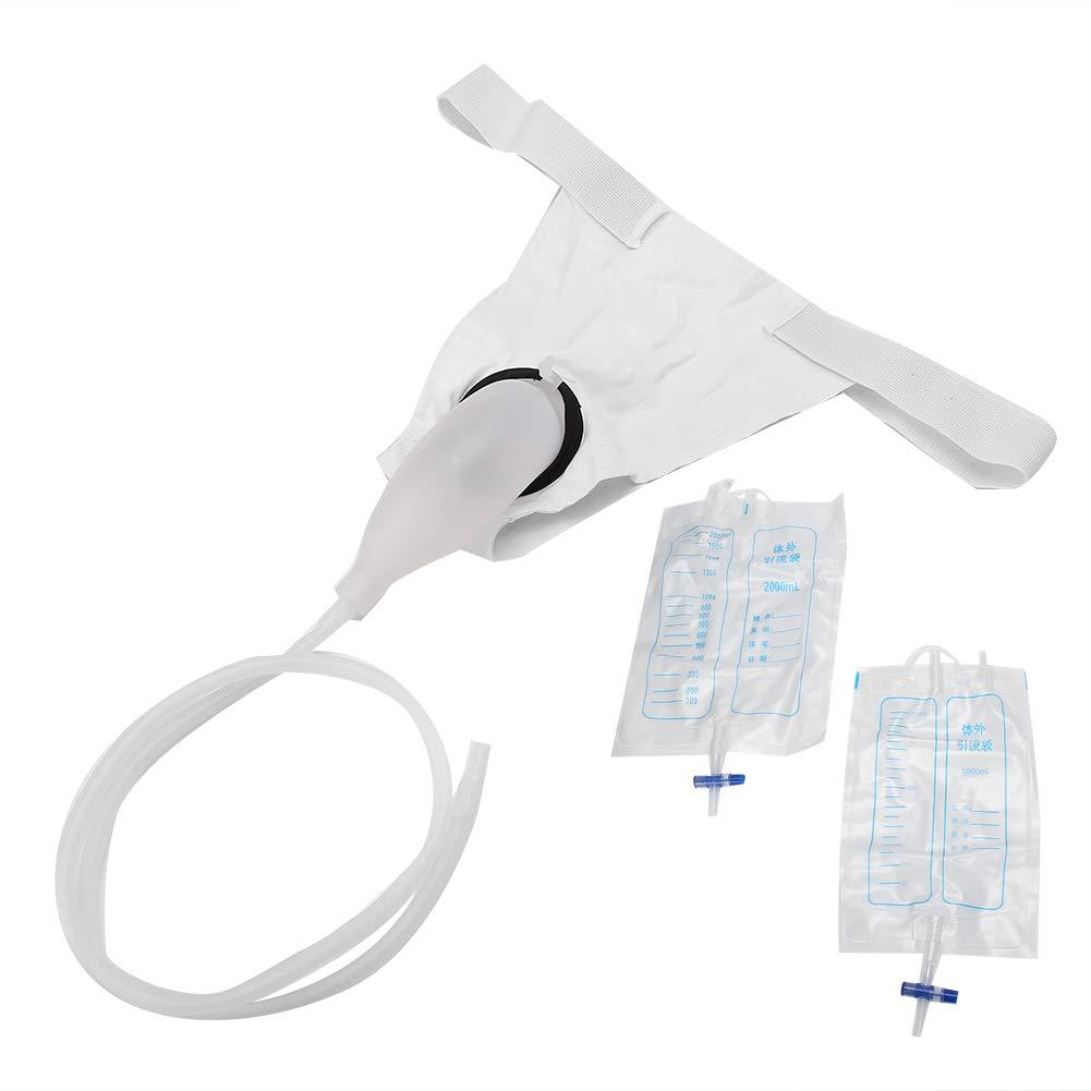 QiaNgshuAikj Portable Urinal, External Catheter for Men Male Catheter Men Urine Bag Mens Urinals Male Urinary Sheath Reusable Male Comfort Fit for Urinary Incontinence with Spill Proof Collection Bag (Male)