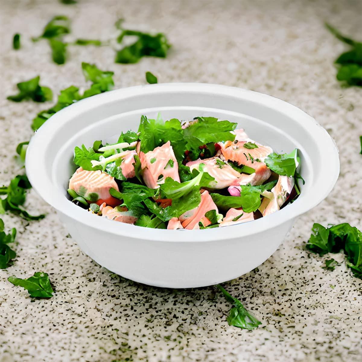 Generic Deep 12 Oz Disposable Bowls | Heavy-Duty, 100% Biodegradable, Oven Safe | Eco-Friendly Plant-Based Sugarcane Bagasse | Compostable Bowls for Parties | Pack of 1200