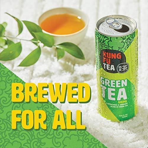 Kung Fu Tea Kung Fu Tea Canned Green Tea – Lightly Sweetened Green Tea in a Can, Ready to Drink – All Natural, Premium Iced Tea – 10.8 oz Cans, Pack of 6