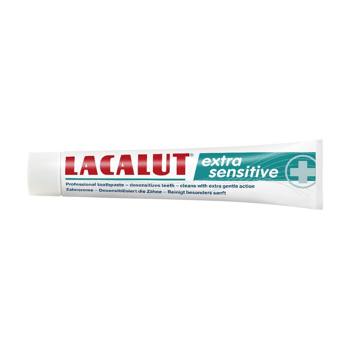 Lacalut LACALUT Extra Sensitive Toothpaste, Repair & Protect Sensitive Teeth - Cavity Prevention & Stain Removal 2.5 Ounces