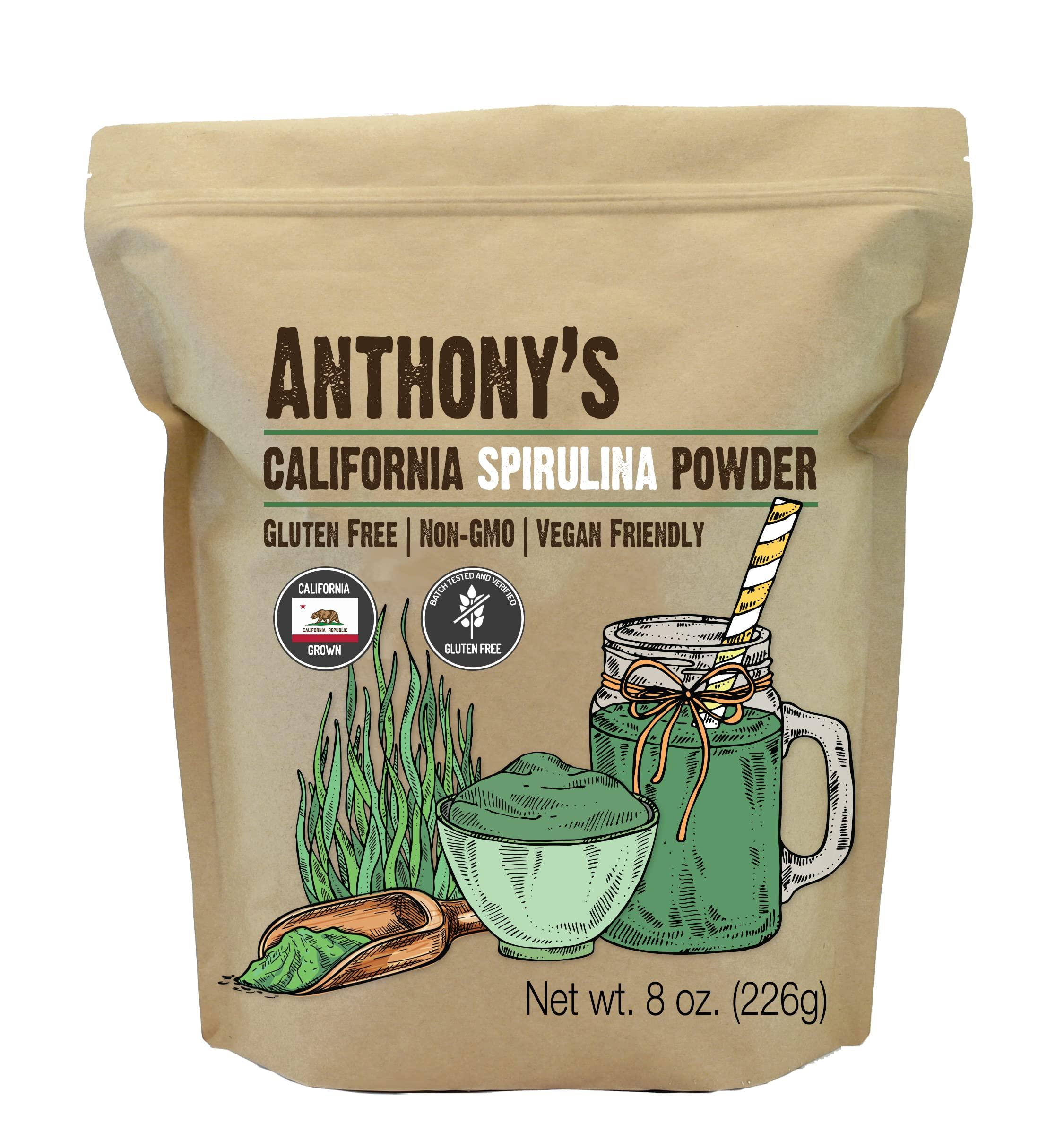 Anthony's Anthony's California Spirulina Powder, 8 oz, Product of USA, Gluten Free, Non GMO