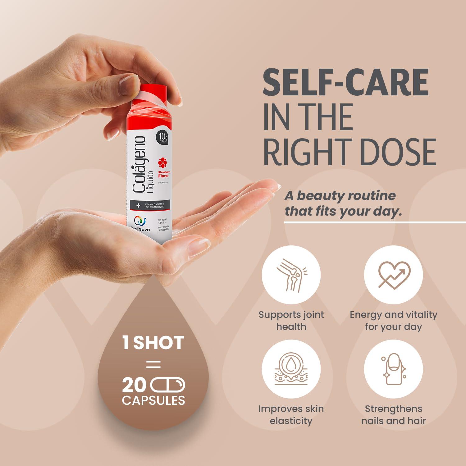 QUALINOVA QUALINOVA Liquid Collagen Supplements Variety Pack for Women - Daily Dose of Tropical Flavors with Essential Nutrients (10g Collagen / 1.86 fl oz - 30 Count)