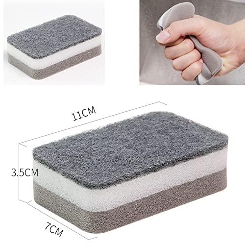 ADILAIDUN Wood Pulp Cotton Rags,Wood Pulp Sponge Block Magic Wipe,Sponge Block Wipe,for Kitchen,Multi-Use Sponge (5pcs)