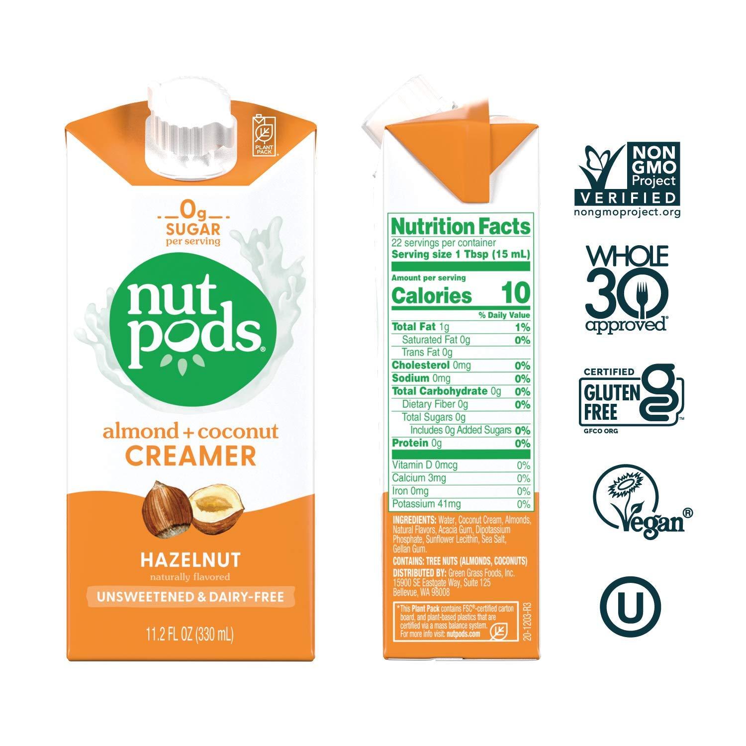 nutpods nutpods Non Dairy Coffee Creamer Bundle: a 4 pack of our Original creamer and a 4 pack of our Hazelnut creamer.