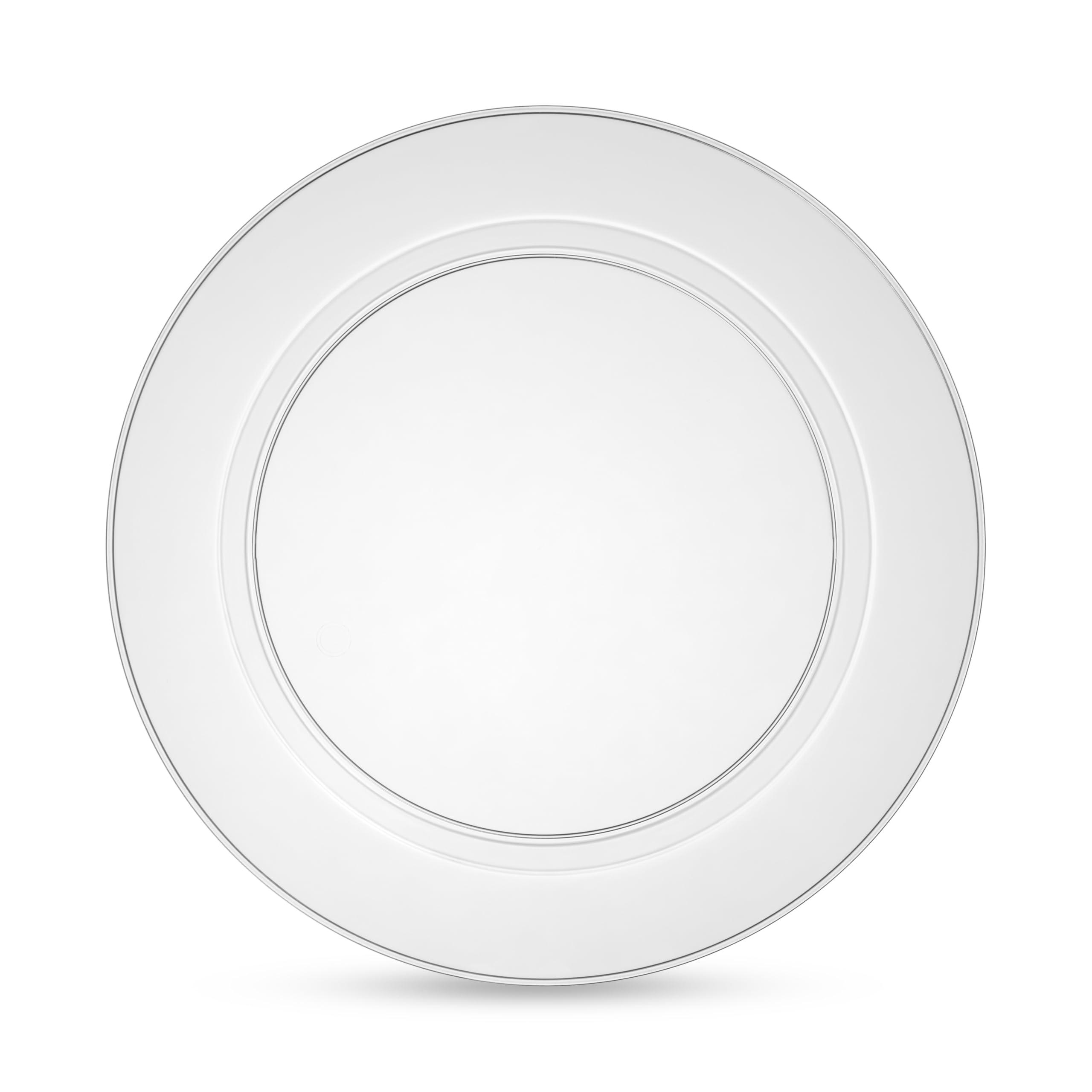 Munfix Munfix 100 Clear Plastic Plates Set, 50 Pcs 10 Inch Plastic Dinner Plates and 50 Pcs 7 Inch Plastic Dessert Plates, Elegant Fancy Heavy Duty Disposable Plates for Party, Wedding, Clear