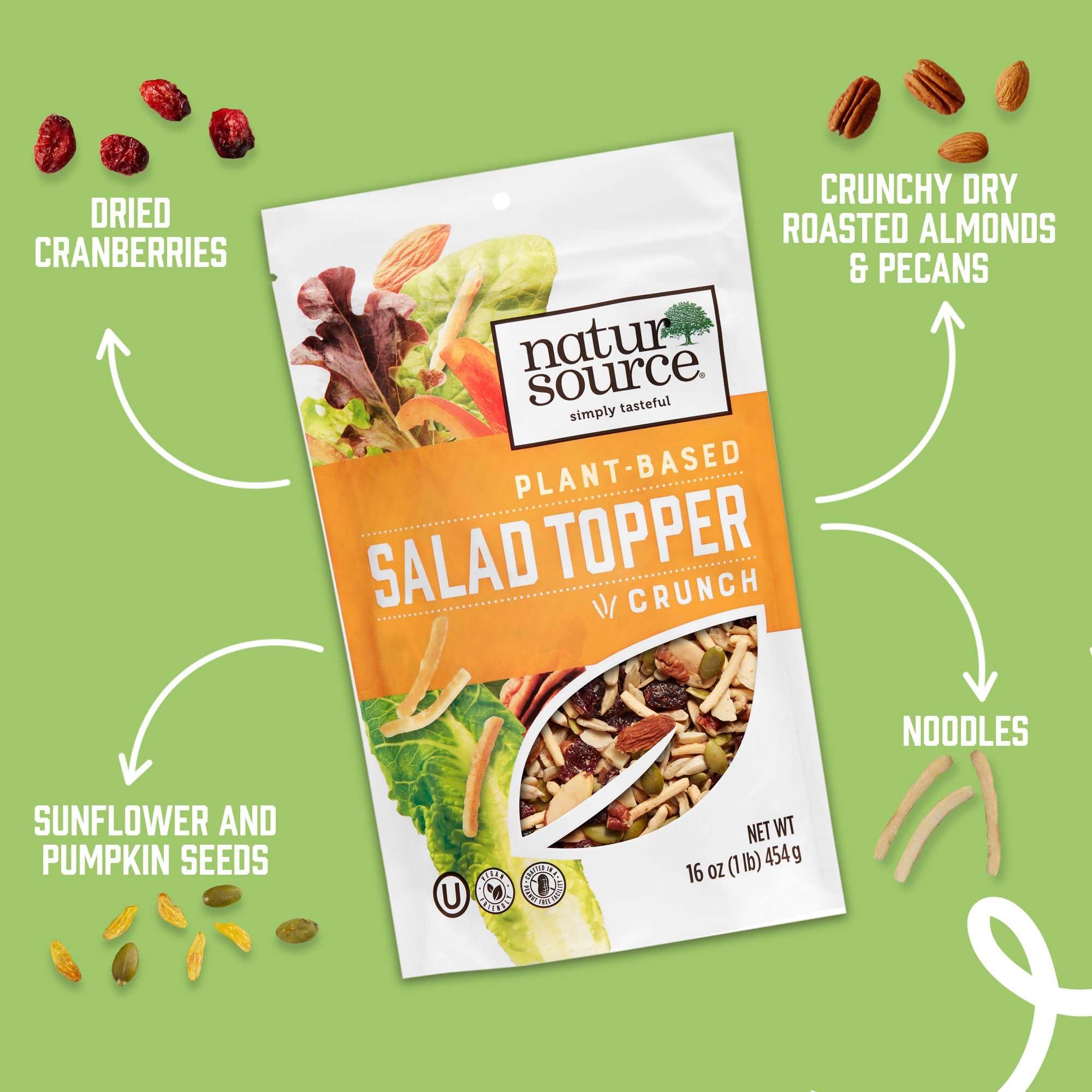 NaturSource naturSource Salad Topper Crunch - Salad Toppings, Salad Mix, Salad Toppers Seeds and Cranberries, Crunchy, Mixed Seeds for Salad, Oatmeal or Yogurt, Natural, Gluten Free - 16 Oz (1 Lb)