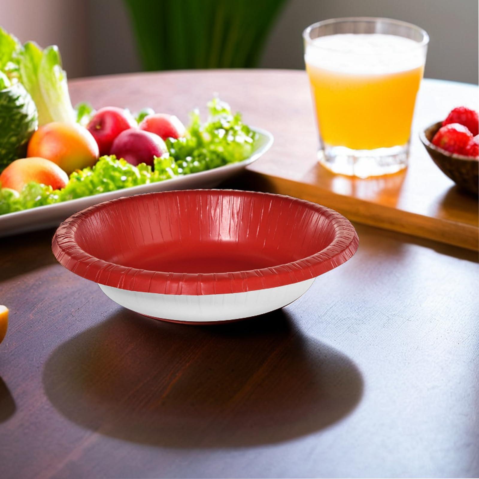 amscan Paper Bowls - 20 oz. - Vibrant & Eco-Friendly Bowls - Ideal for Parties, Events & Special Occasions, Apple Red, Pack of 20