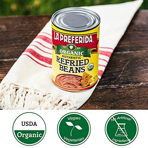 LA PREFERIDA La Preferida Organic Refried Beans, 15 Ounce (Pack of 3)