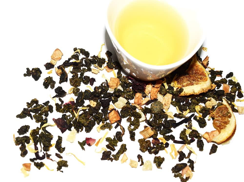 Chinese Tea Culture Orange Oolong Tea, caffeinated, this tea weaves the modest, delicate of Orange flavor, rich in antioxidants, slightly sweet, Loose Tea - 2oz