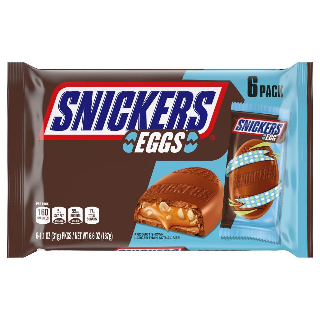 Snickers SNICKERS Easter Eggs Caramel Chocolate Candy Multi-Pack, 6.6 oz, 6 ct
