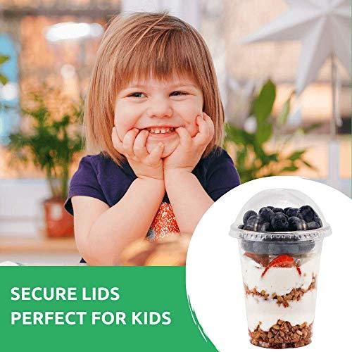 Aatriet Aatriet 12 oz Clear Plastic Parfait Cups with Insert 3.25oz & Dome Lids No Hole - (20 Sets) Yogurt Fruit Parfait Cups, for Dips and Veggies, Take Away Breakfast and Snacks. No Leaking
