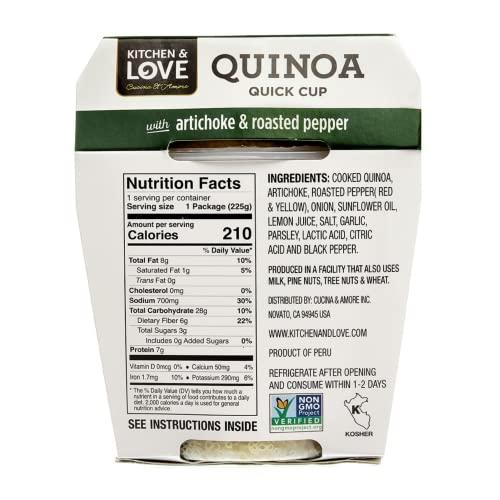 Kitchen & Love Kitchen & Love Artichoke & Roasted Peppers Quinoa Quick Meal 6-Pack | Vegan, Gluten-Free, Ready-to-Eat, No Refrigeration Required