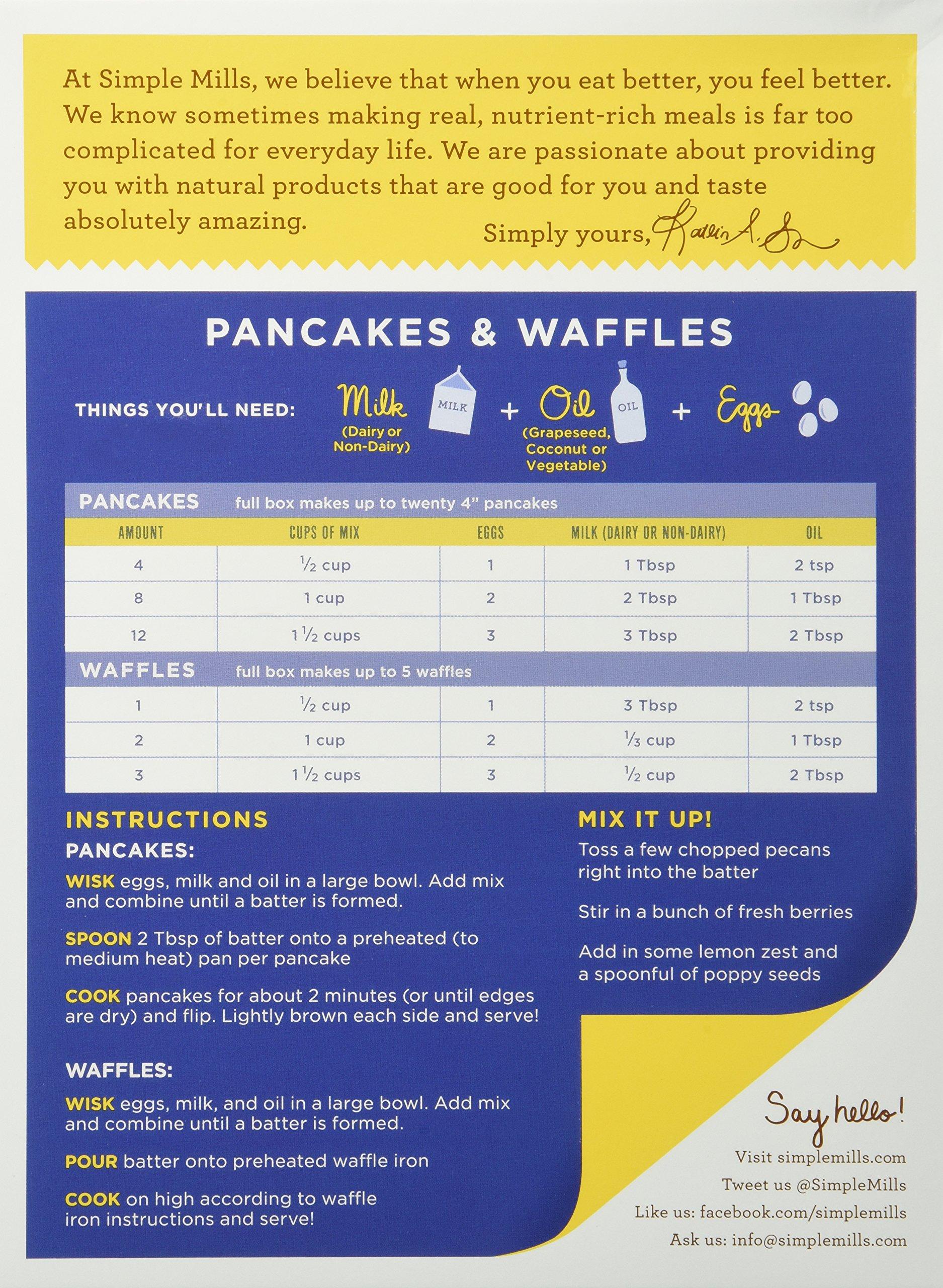 Simple Mills Simple Mills Almond Flour Mix, Pancake & Waffle, Naturally Gluten Free, 10.7 oz, Pack of 3 (PACKAGING MAY VARY)