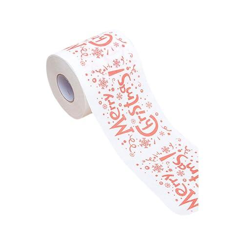 BLMIEDE 1 Roll Toilet Paper Cartoon Pattern Disposable Festive Soft Hygienic Decorate Christmas Holiday Printed Roll Paper For Festival Wrinkle Release Spray for Curtains (F, One Size)