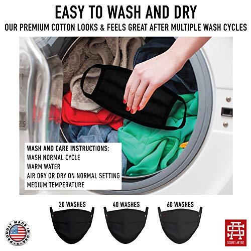 Secret Artist Secret Artist Reversible Unisex Cloth Face Mask- Washable and Reusable. (Fits: X-Large to 2X-Large Face, Military Green/Black Reversible)