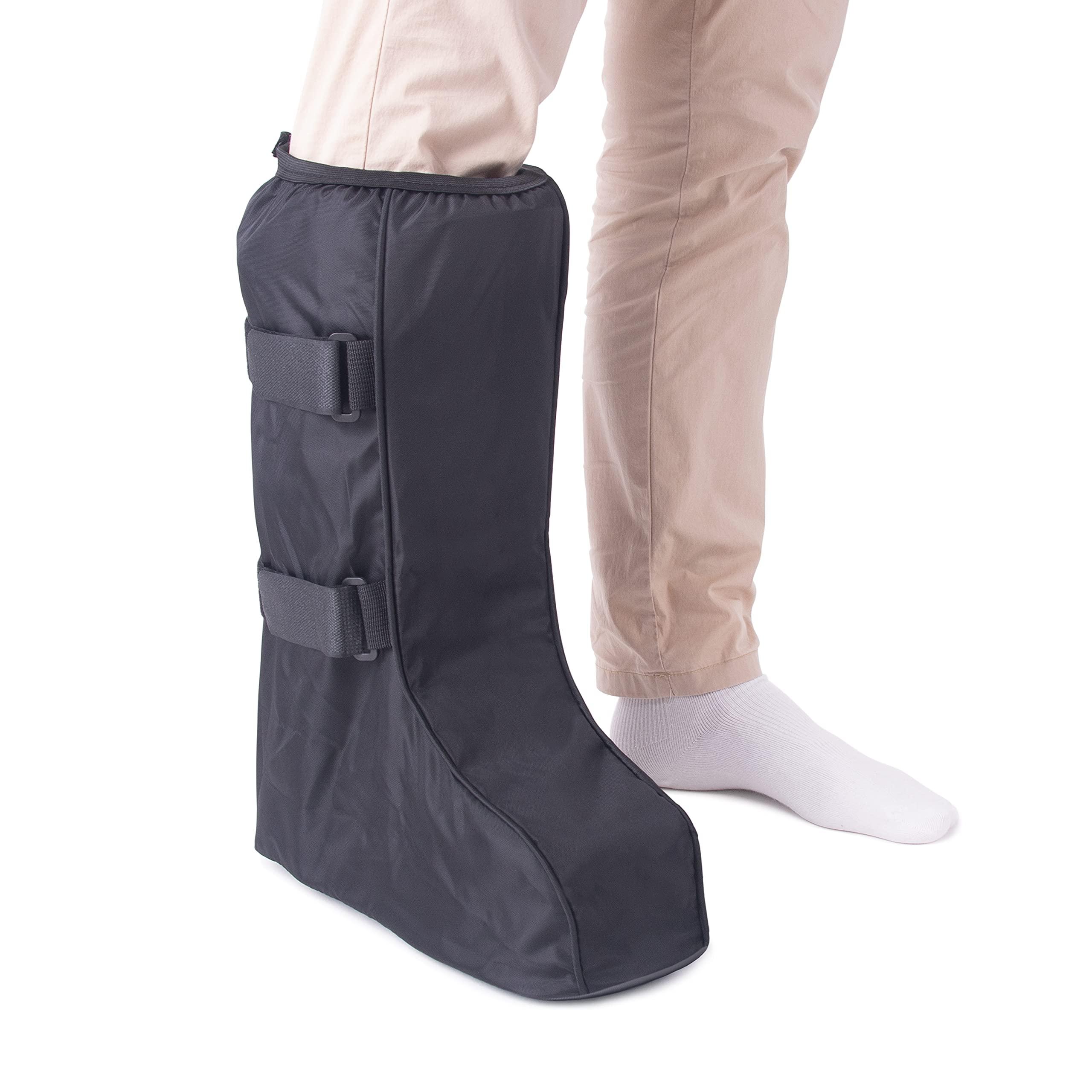 Life-C Life-C Walking Boot Cover Medical Cast Fracture Orthopedic Brace Leg Foot Support with Sole High Tall Black L