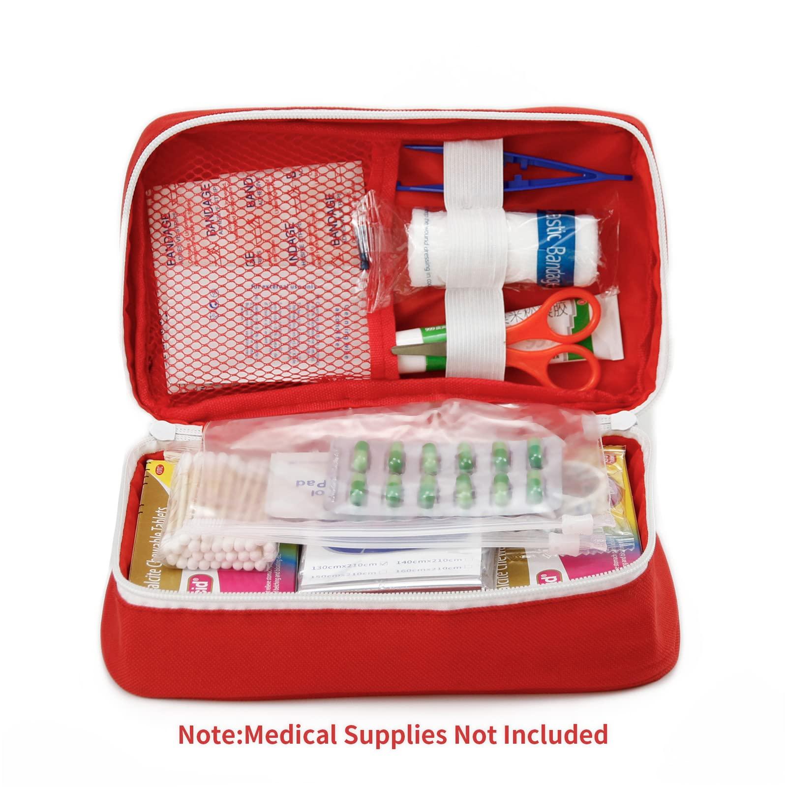 TOPASION TOPASION Portable Empty First Aid Kit Bag, Travel Medicine Pouch, Small Medical Bag (2 Pieces Red)