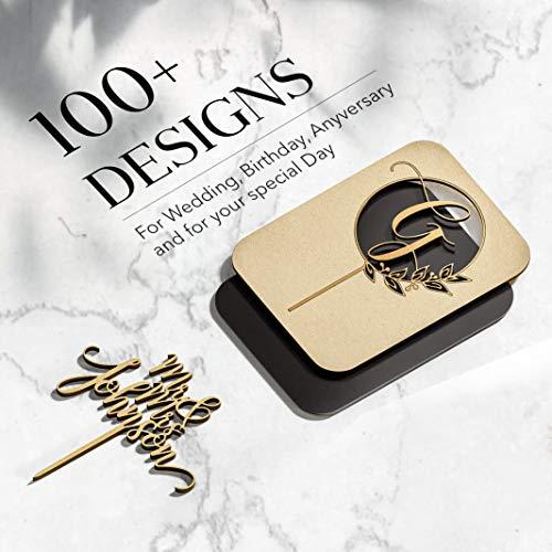 LUXTOMI 1st Birthday Cake Topper, Personalized One, 1st, 16, 21, 30, 50, 100 Happy Birthday Cake Topper (Style 1, Metallic Rose Both Side)