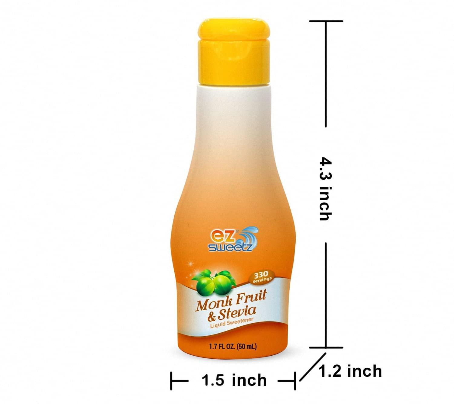 EZ-Sweetz Monk Fruit &Stevia (1.7 FL OZ - Liquid Sweetener 330 Servings/Bottle | 2Pack)