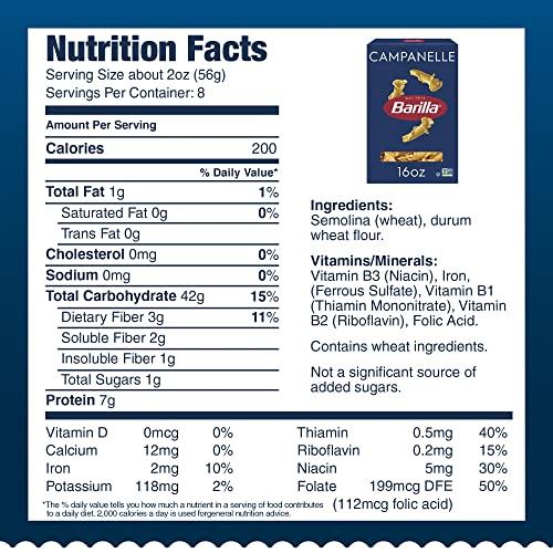 Barilla Barilla Campanelle Pasta, 16 oz. Box (Pack of 12) - Non-GMO Pasta Made with Durum Wheat Semolina - Kosher Certified Pasta