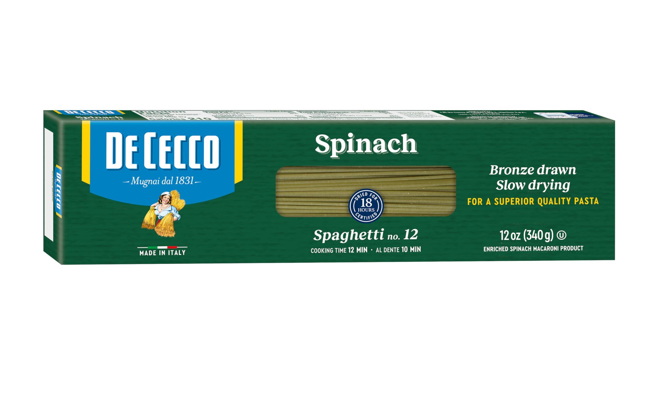 De Cecco De Cecco Spinach Pasta, Spaghetti No.12, 12 oz