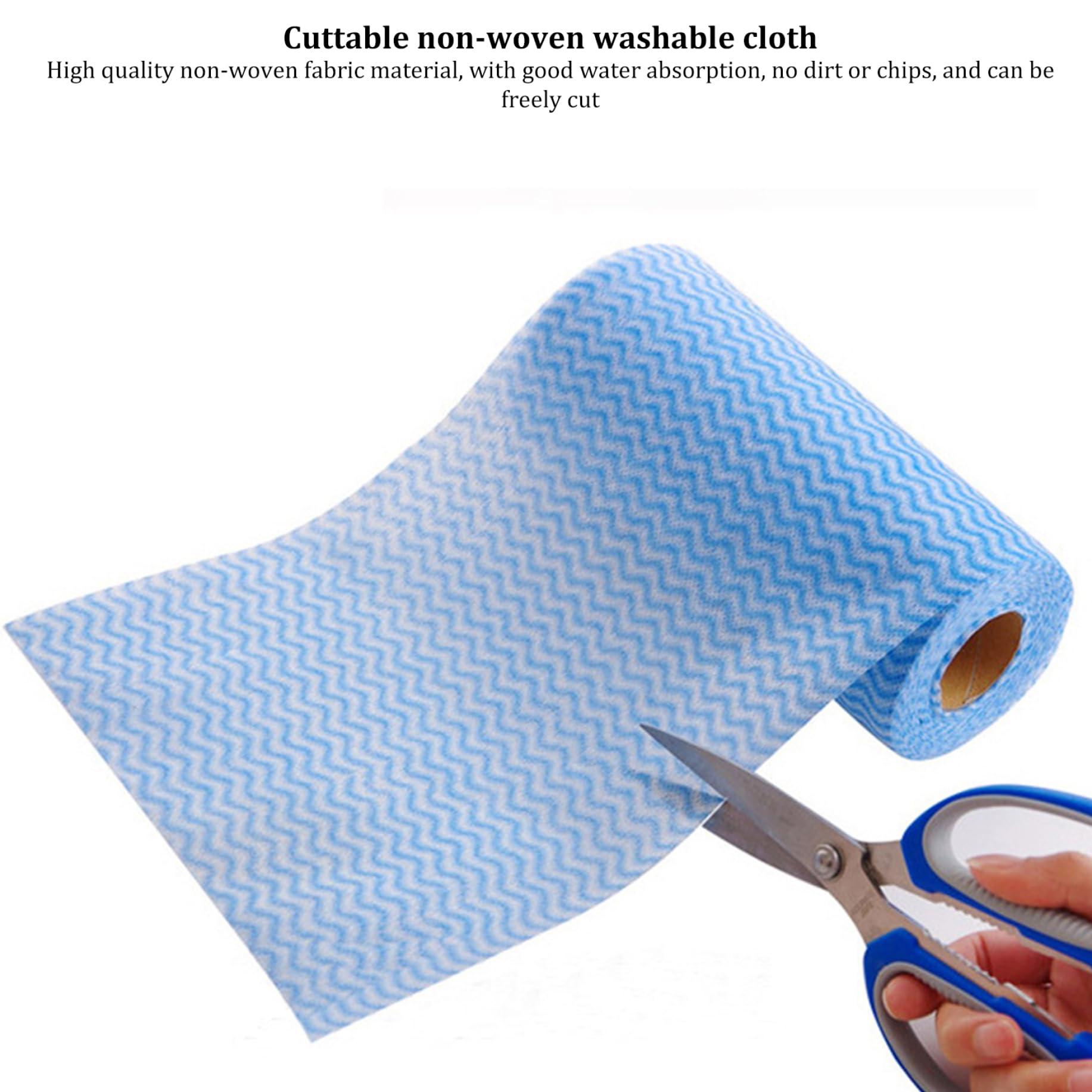 Banziaju Disposable Cleaning Cloths Kitchen Cloth 3 Rolls 150 Sheets Disposable Cleaning Cloths All Purpose Dish Cloths Non Woven Blue Cloths Wash for Kitchen Bathroom Window Glass