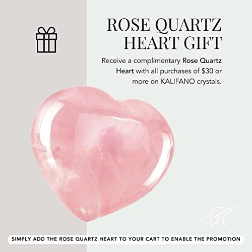 KALIFANO KALIFANO Blue Apatite Palm Stone with Healing & Calming Effects - AAA Grade High Energy Apatito Azul Worry Stone - Reiki Crystal Used for Intuition (Family Owned and Operated)