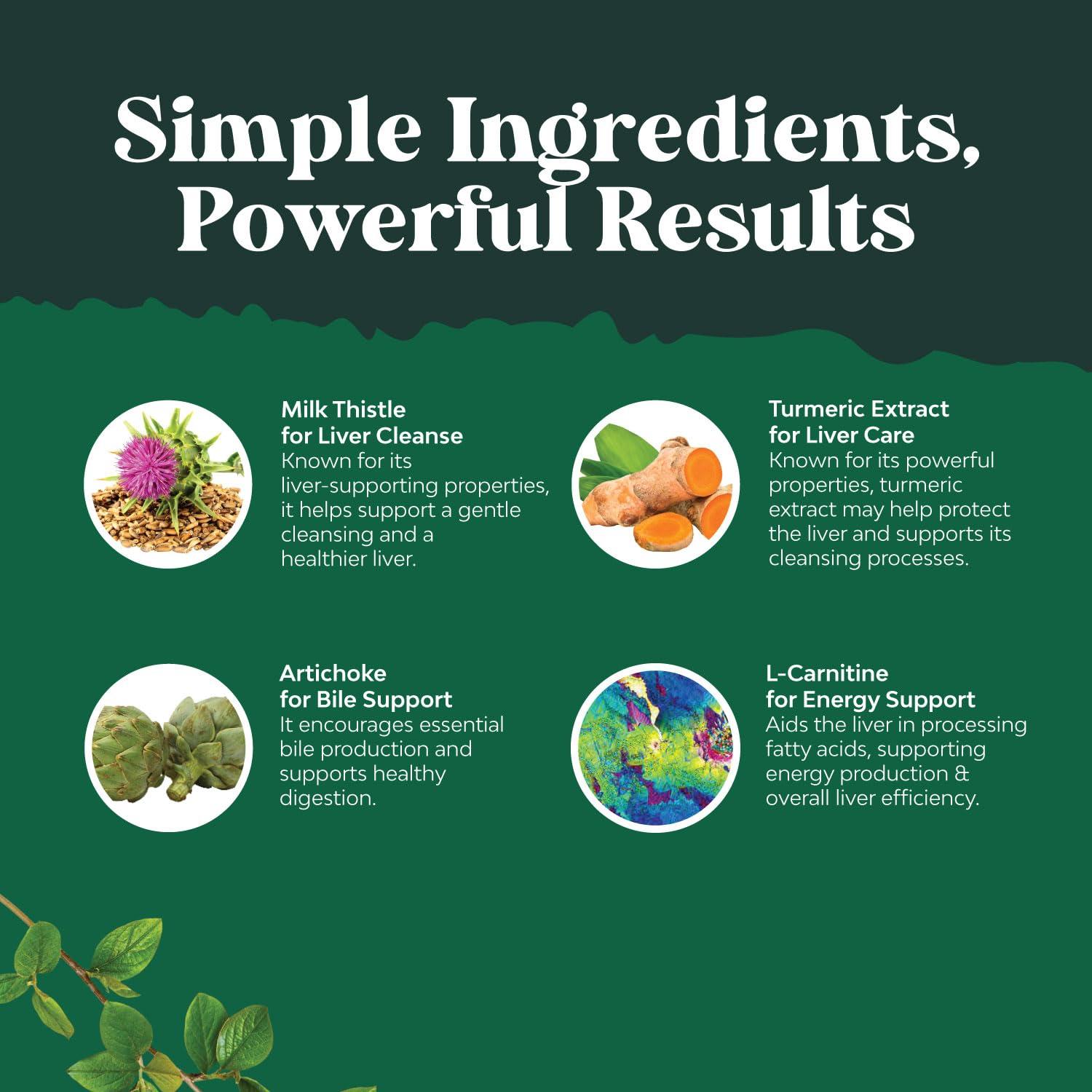 Natures Craft Natures Craft Cleansing Herbal Liver Detox Gummies Liver Support Milk Thistle Gummies with Artichoke Extract Turmeric Curcumin and L-Carnitine - Vegan and Non-GMO - Sweet Lemon (60 Servings)
