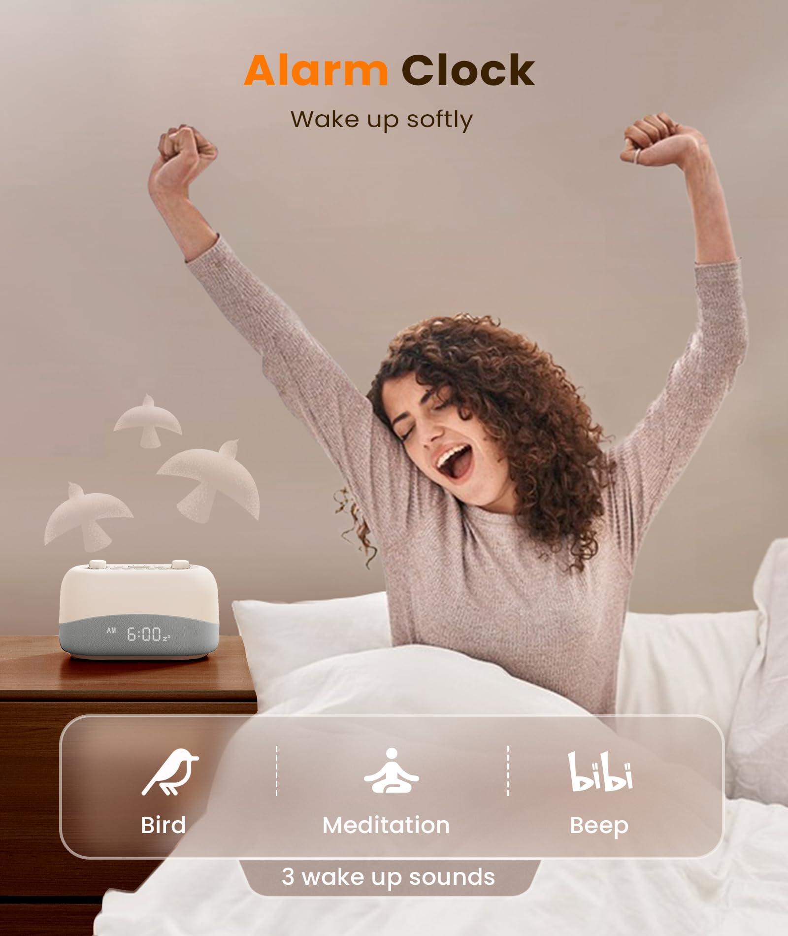 Dreamegg Dreamegg Sound Machine Alarm Clock - White Noise Sound Machine with 29 Soothing Sounds, Night Light, 0-100% Dimmable, 3 Alarm Sounds, Snooze, Digital Alarm Clock for Sleep Adults Bedrooms