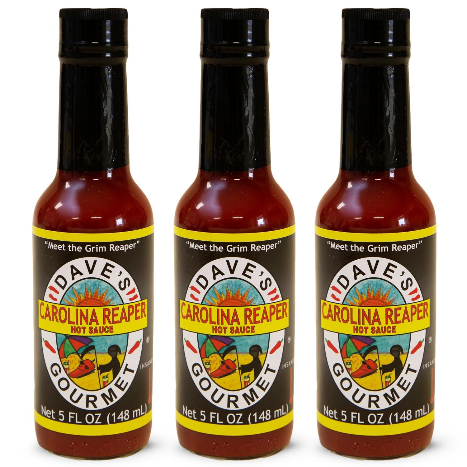Dave's Gourmet Dave's Gourmet Carolina Reaper Hot Sauce Add Flavor and Heat to Dips, Spreads, Sauces and Marinades - 3 Bottles