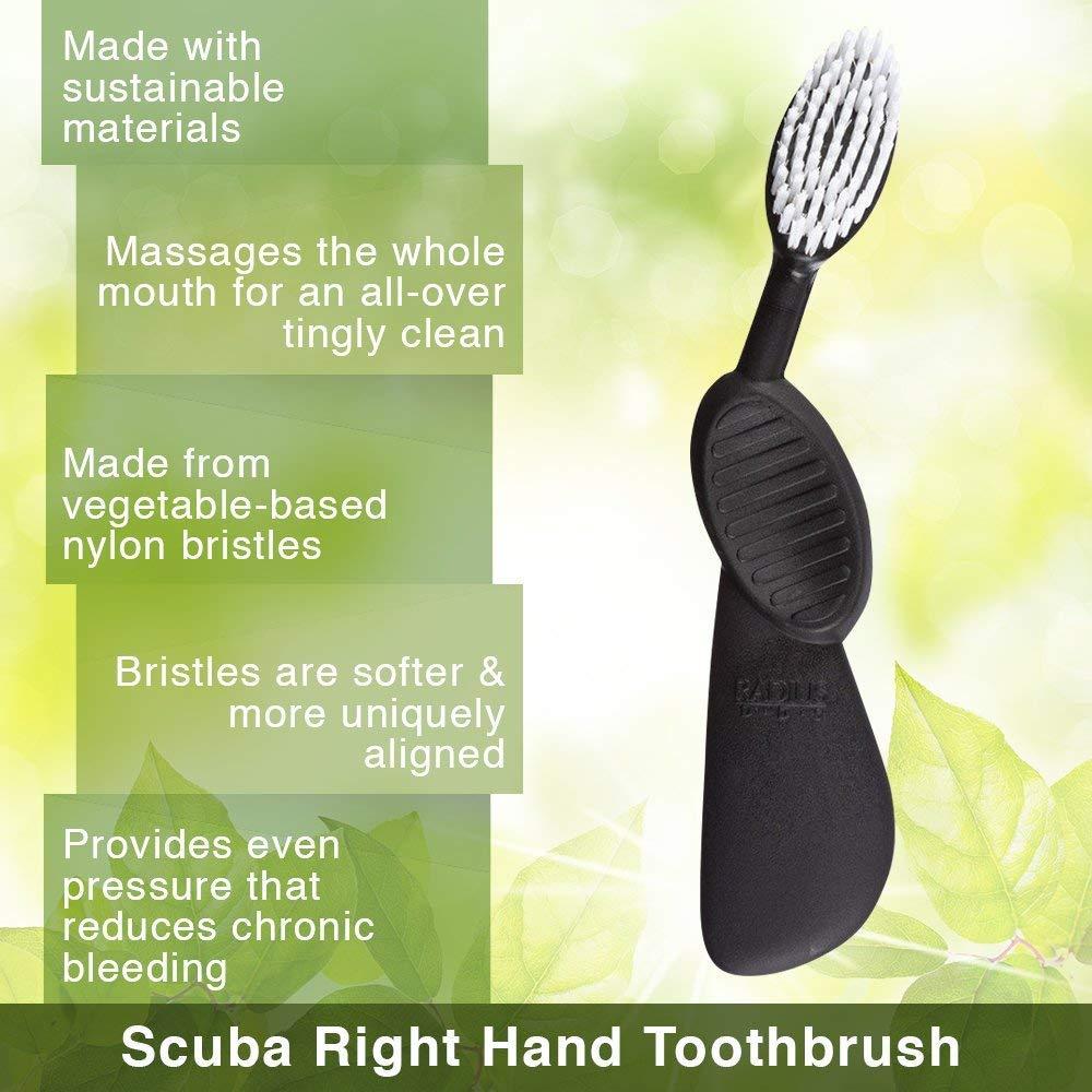 RADIUS RADIUS Toothbrush Flex Brush Right Hand Black/Yellow 1 Unit | Designed to Improve Gum Health and Reduce The Risk of Gum Disease