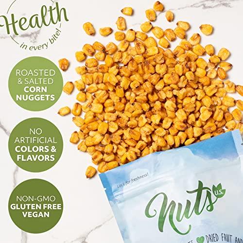 NUTS - U.S. - HEALTH IN EVERY BITE ! NUTS U.S. - Roasted and Salted Corn Nuggets | No Aritifical Colors & Flavors | NON-GMO | Packed in Resealable Bags!!! (1 LB)
