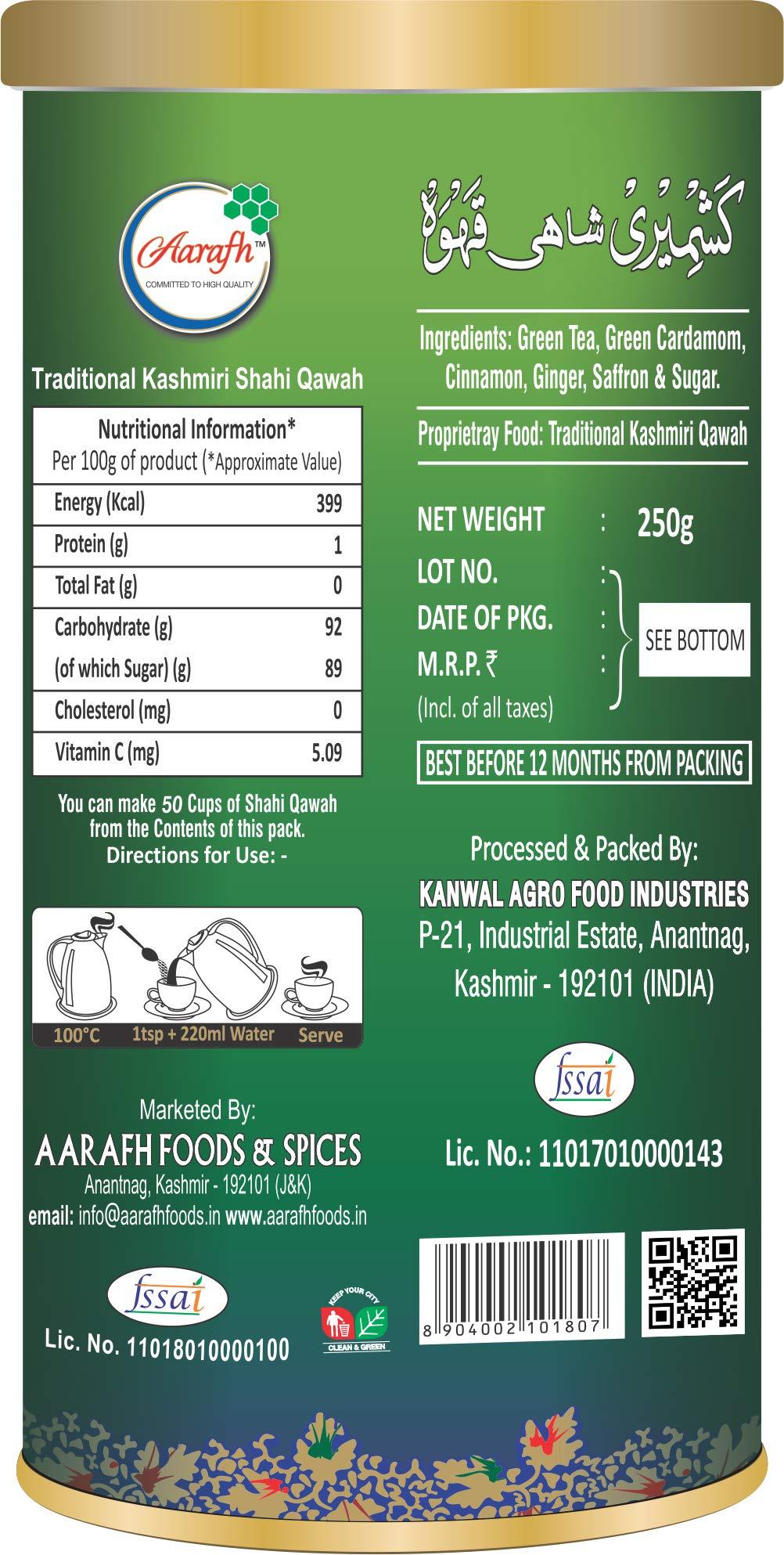 Aarafh Aarafh Shahi Kashmiri Qawah (Kahwa) Tea, 500 GM (250 GMx2) Combo