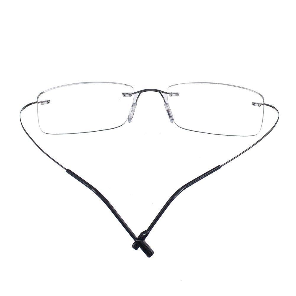 Rongchy Rongchy Super Light 100% Titanium Working Rimless Reading Glasses +1.00 Strengths (Grey, 1, x)