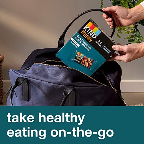KIND KIND Minis, Dark Chocolate Nuts & Sea Salt, Healthy Snacks, Gluten Free, Low Calorie Snacks, Low Sugar, 10 Count