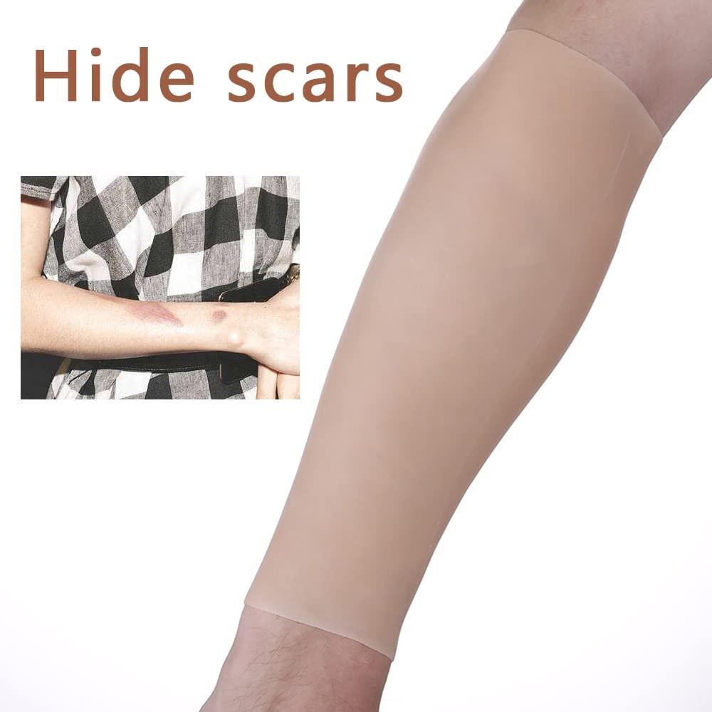 Liifun Liifun Silicone Calf Pads Leg Onlays Calf Corrector for Bow Skinny Legs Cover Birthmark Scars Tattoo (0.39in thickness a pair, Beige)