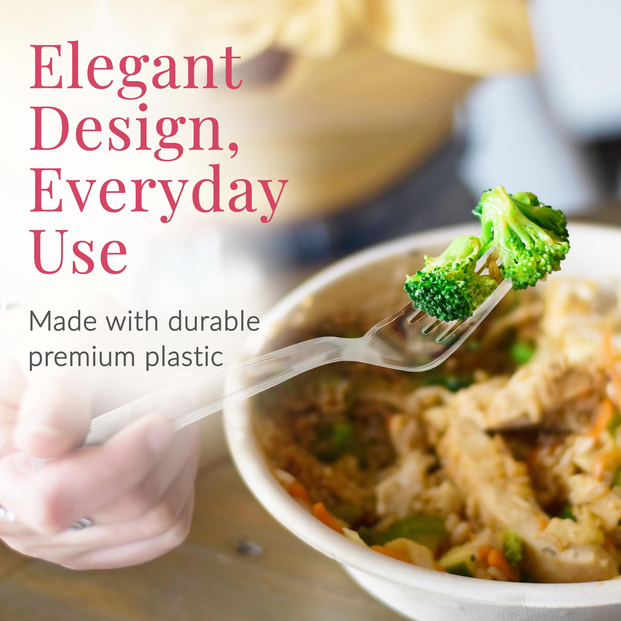 Prestee Prestee 500 Clear Plastic Spoons and Forks - Bulk, Plastic Silverware