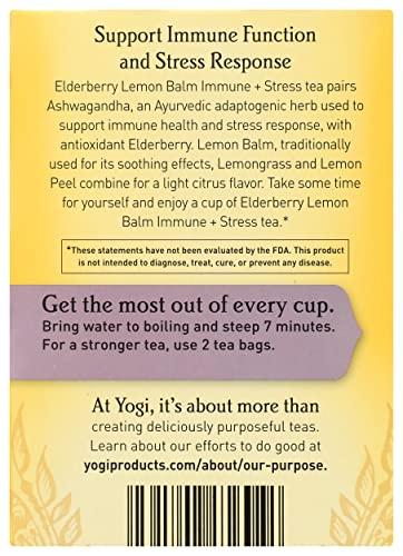 Yogi Tea Yogi Tea Organic Lemon Balm Elderberry Immune Stress Tea, 16 CT